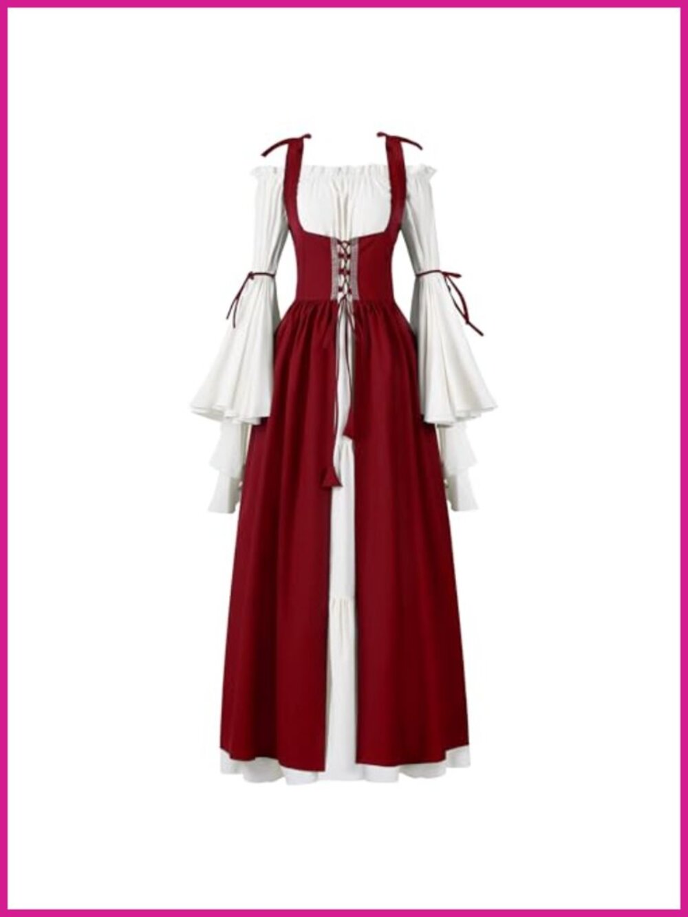 Renaissance Corset Dress Medieval Chemise Cosplay Halloween Costume